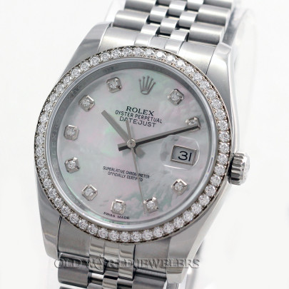 Rolex Datejust 36 Ref 116244 Steel MOP Diamond Dial & Bezel